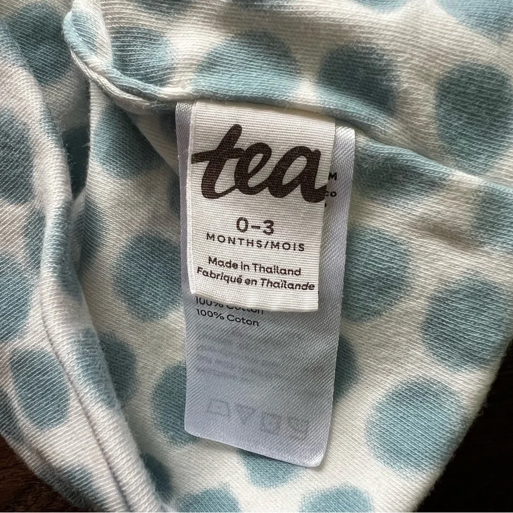 Tea Collection Blue and White Polka Dot infant baby Hat 0-3 months